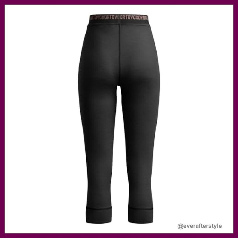 Merino Wool Base Layer Pants 3/4 Length Soft Breathable Thermal Bottoms - Picture 3 of 4